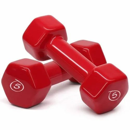 लाल 5 Kg Vinyl Dumbbells