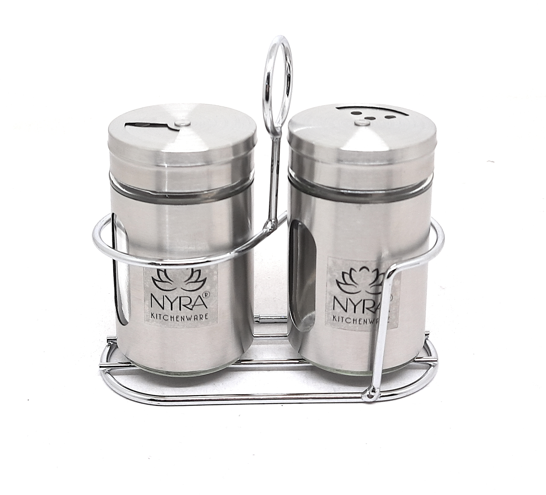 Stainless Steel And Glass Salt Shaker