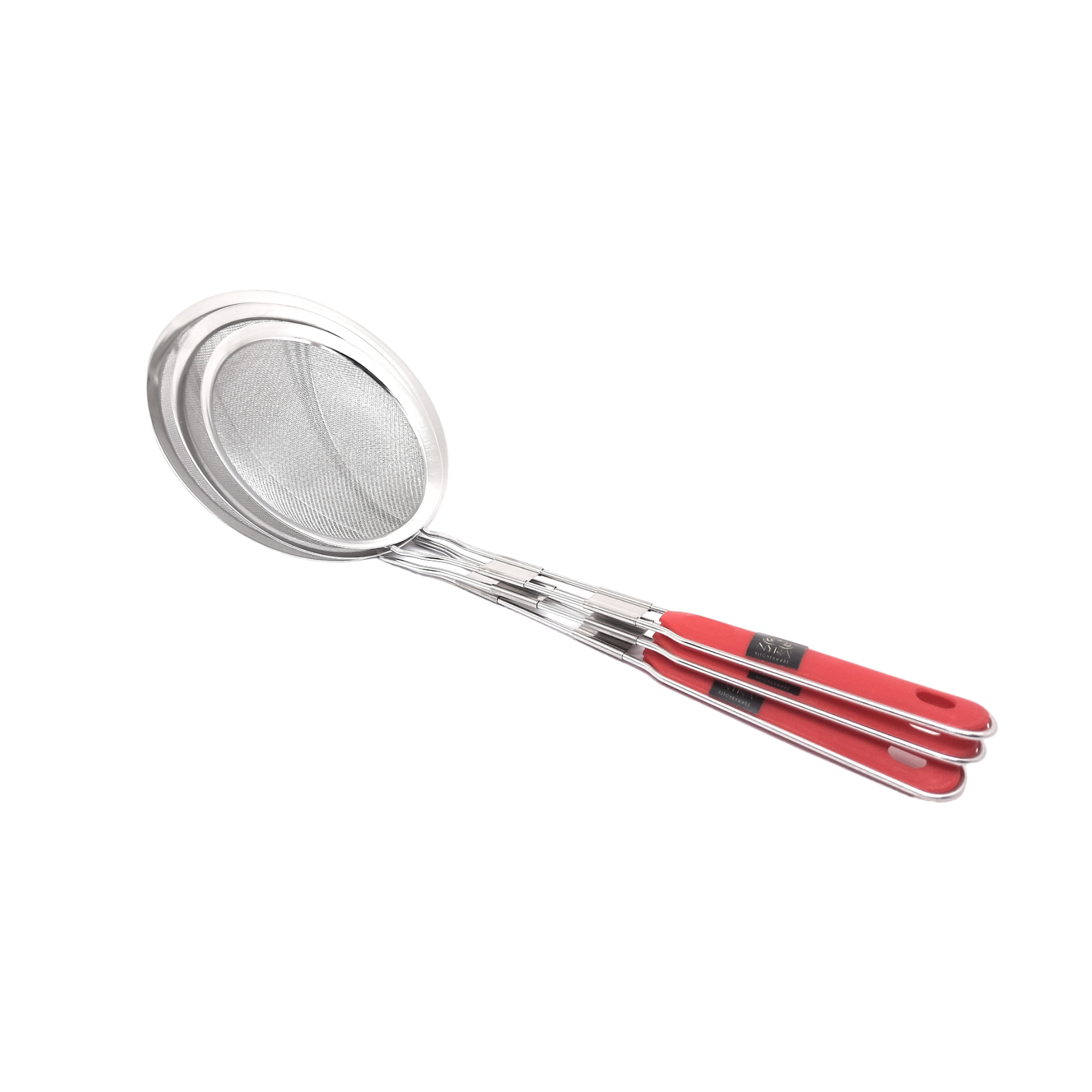 Stainless Steel Deep Fry Strainer With Wooden Handle - Color: Silver