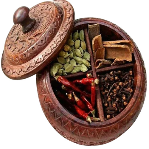 Wooden Spice Box With Lid