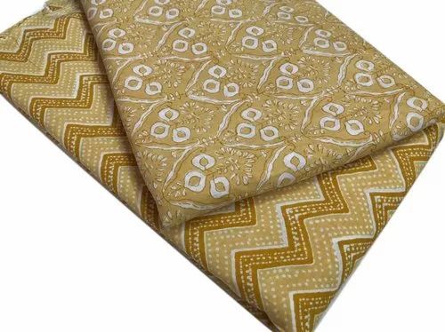 Light Brown Printed Cotton Fabric
