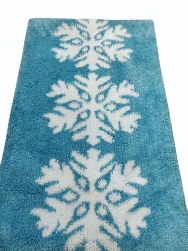 Sky Blue Polyester Bath Mat
