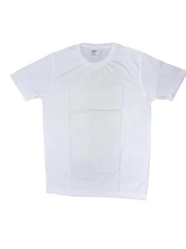 White Cotton Plain Regular Tshirt
