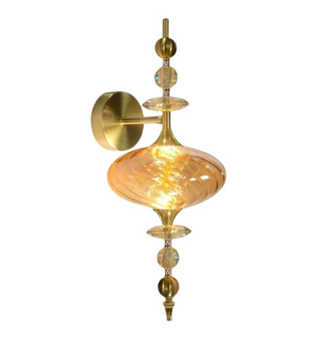 Gold Amber Glass Wall Light