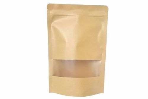 Kraft Paper Stand Up Pouch With Window