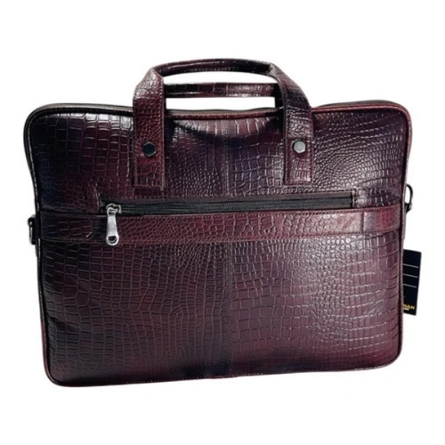 Dark Brown Leather Laptop Bags - Gender: Men