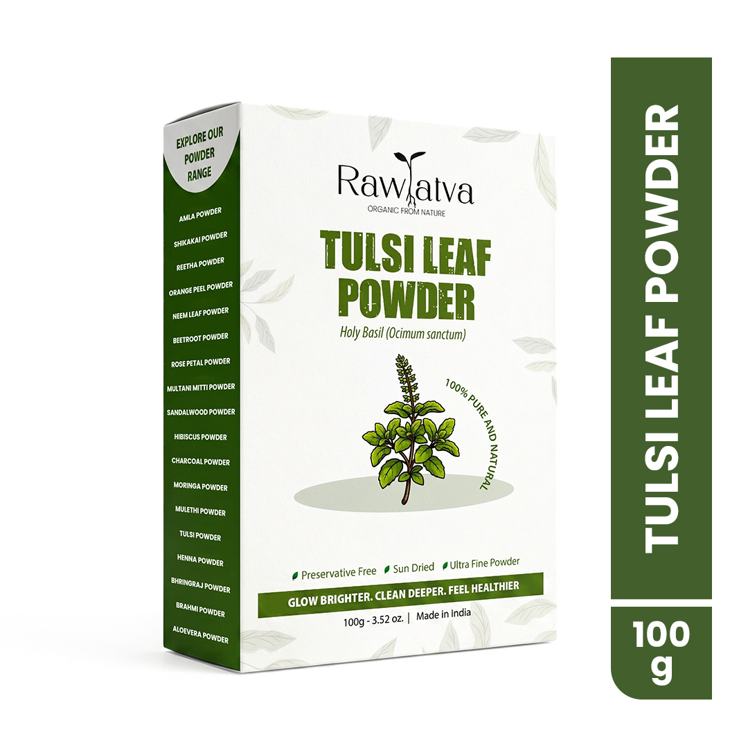 Raw Tatva Tulsi Leaf Powder 100G - Grade: Cosmetics