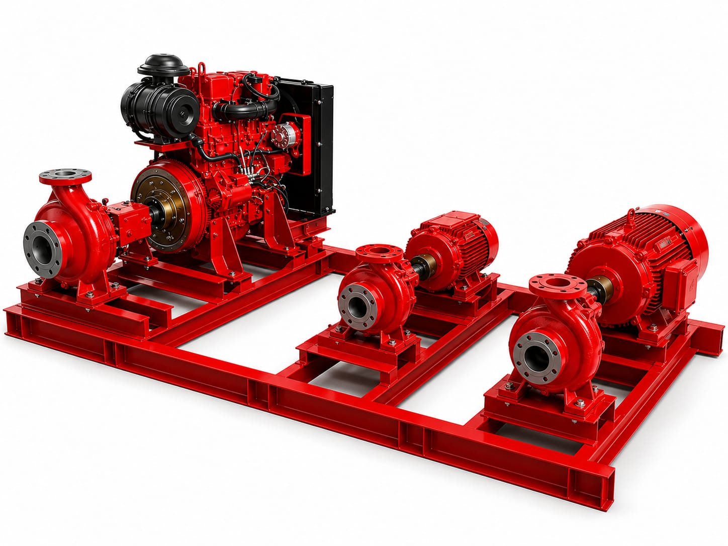 Skid Mounter Ff Pump Set - Material: Mild Steel