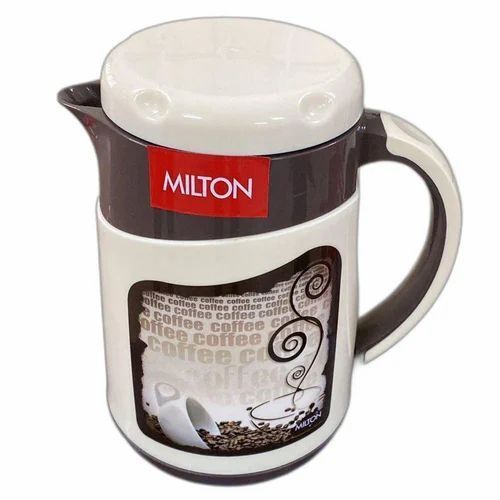 Vacuum Insulated Water Jug - Stainless Steel & Plastic, 750 ML, Cream | Lightweight, Round Shape, ABS Handles