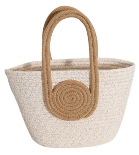 White Color Cotton Handbag