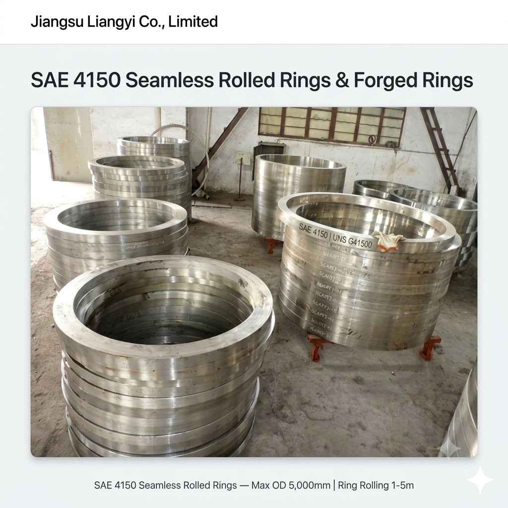 Aisi 4150 / Sae 4150 / Uns G41500 Alloy Steel Forgings For Mining Oil And Gas Wind Power Gear Shafts Couplings & Rolled Rings - Diameter: Customized Millimeter (Mm)