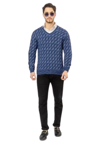 Blue Color Wool Mens Woolen Sweater