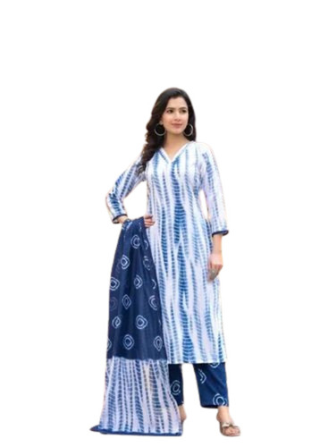 Cotton Printed Kurti Pant And Dupatta Set