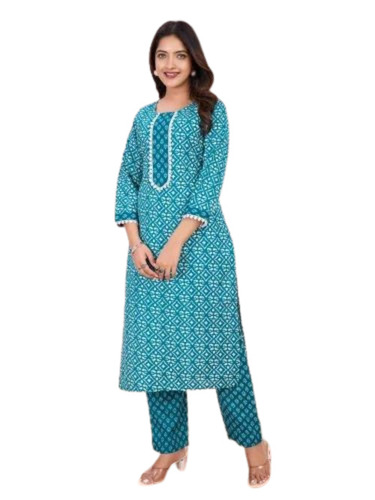 Cotton Printed Kurti Pant Set