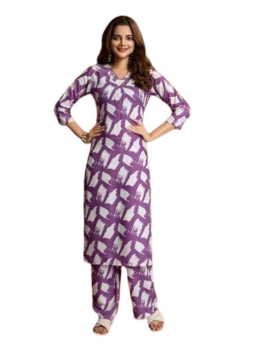 Cotton Printed Straight Kurti Pant Set