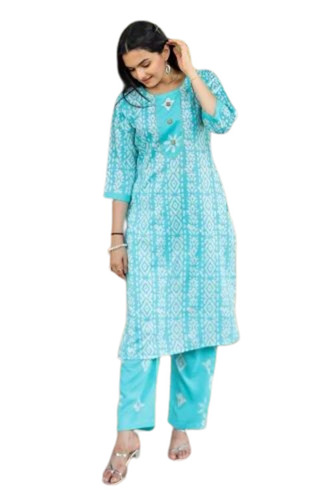 Designer Cotton Kurti Pant Set