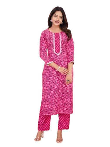 Ladies Printed Kurti Pants Sets