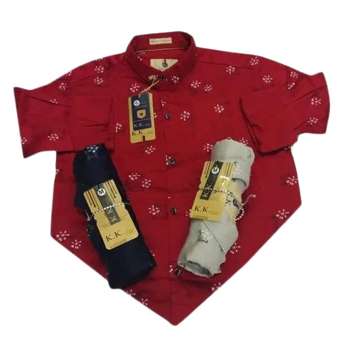 Men Red Printed Shirt