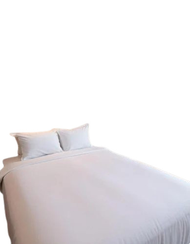 Plain White Cotton Double Bed Sheet
