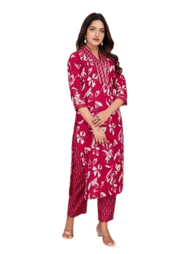 Women Cotton Kurti Pant Set