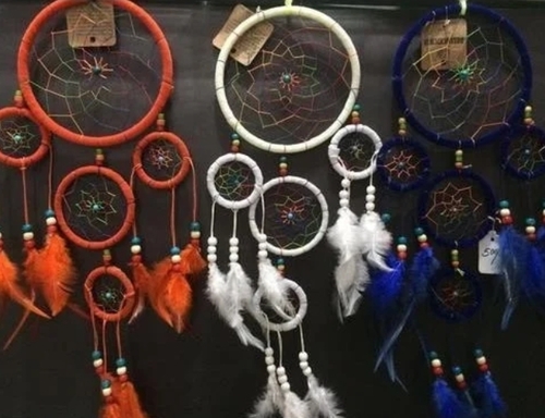 Colored Feather Wall Hanging