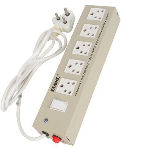 Metal Body Extension Board 5 Sockets And 1 Master Switch - Application: Home Appliances