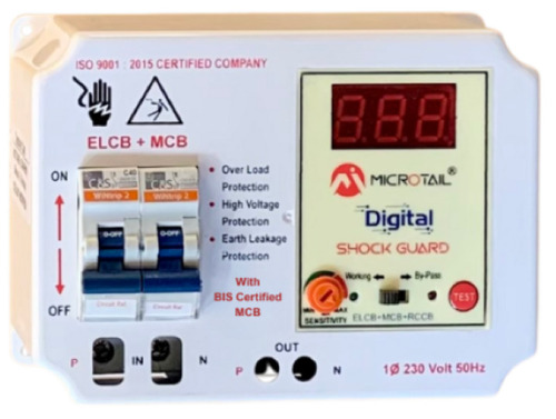 Digital Elcb 40 Amp Single Phase 2 Pole Elcb + Rccb - Color: White