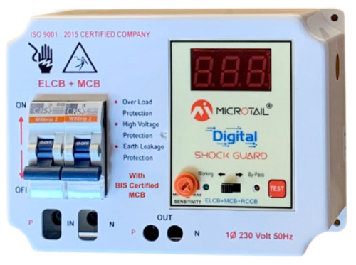 Digital Elcb 63 Amp Single Phase 2 Pole Elcb + Rccb - Color: White