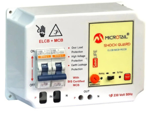 Elcb 40 Amp Single Phase 2 Pole Elcb + Rccb - Color: White