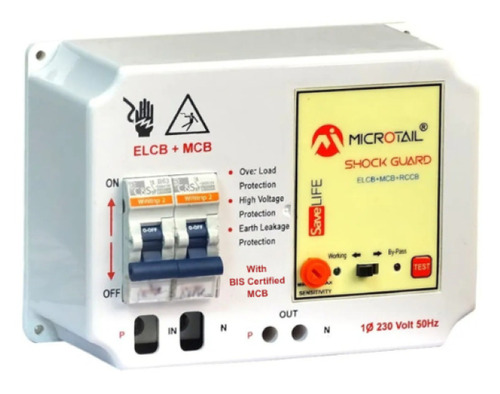 Elcb 63 Amp Single Phase 2 Pole Elcb + Rccb - Color: White