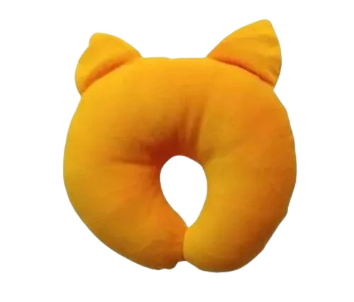 Yellow Color Baby Cotton Neck Pillow - Pillow Filling: Microfiber