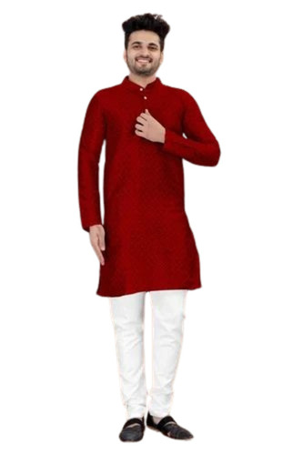 Men Embroidered Knee Length Kurta