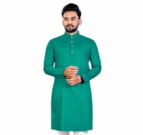 Men Green Color Kurta