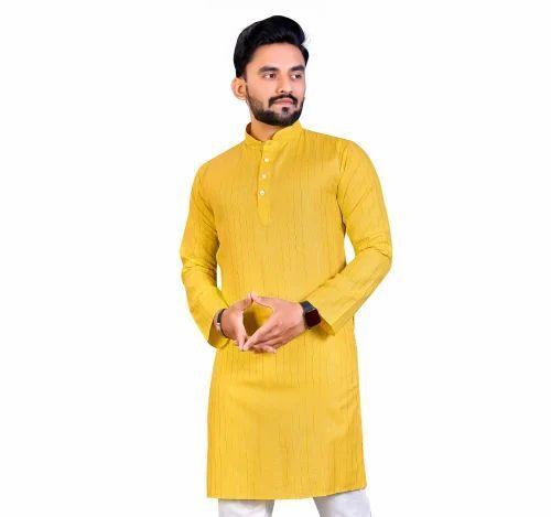 Men Yellow Color Kurta