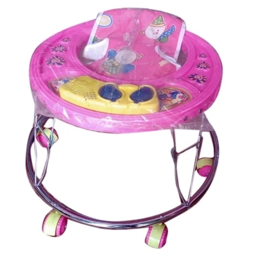 Round Pink Musical Baby Walker