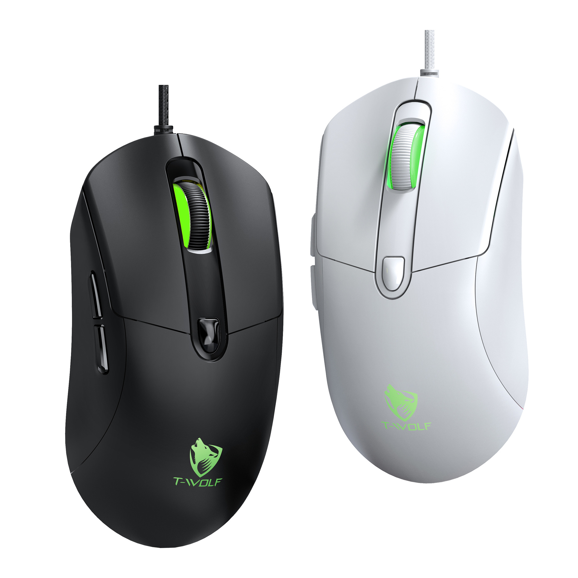 T-Wolf G550 Gaming Mouse With Wired 6-Key Illuminated E-Sports Computer Mechanical Anti Slip Sticker Mouse - Color: Black-Red/Black-Orange/White-Pink/White-Purple