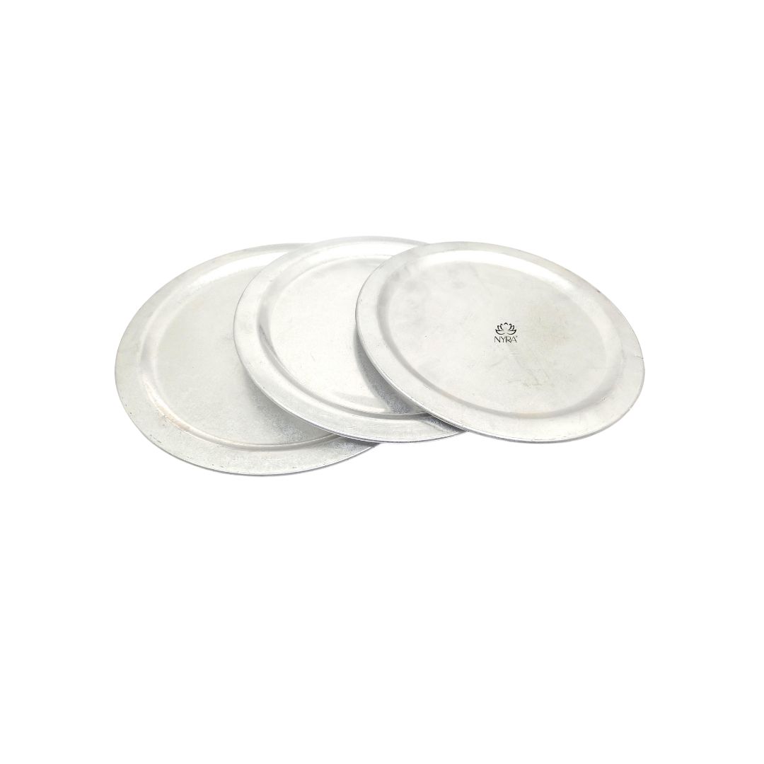 Aluminium Dhakkan Set Lids For Cookware 3Pcs - Color: White