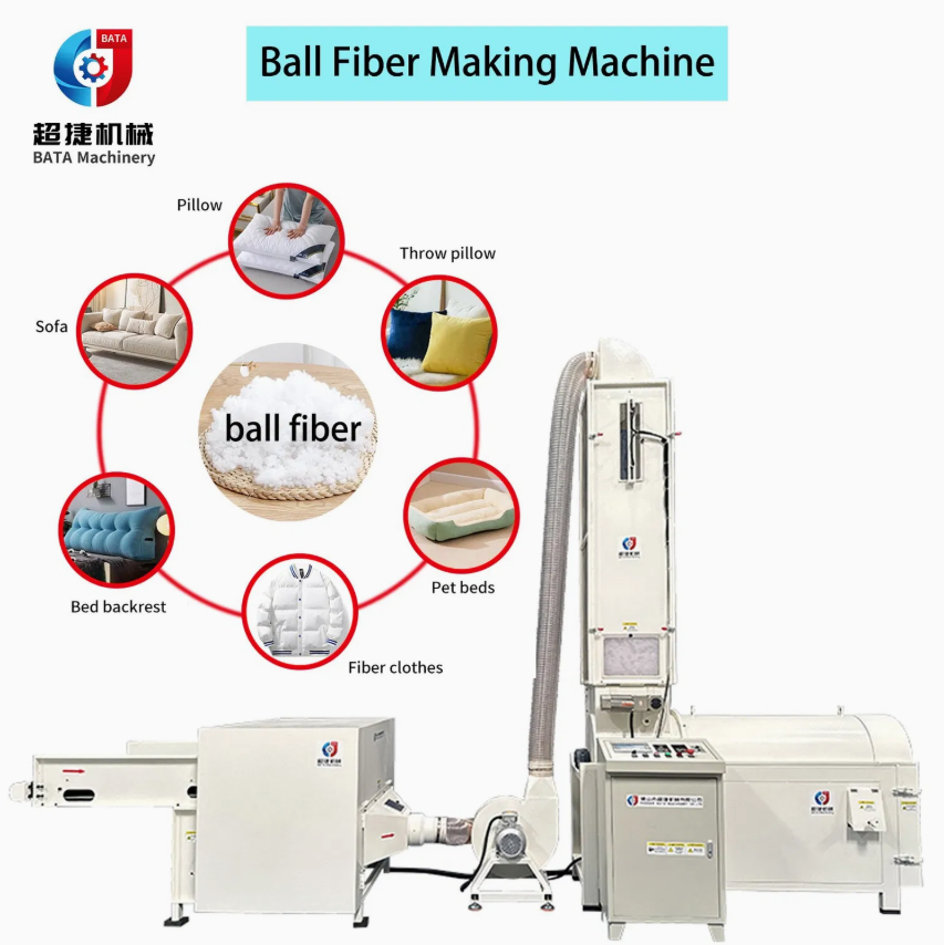 Fiber Making Machine Pearl Ball Shape Cotton Polyester Fiber Machine - Color: White