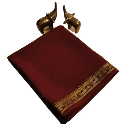 Mysore Maroon Silk Saree