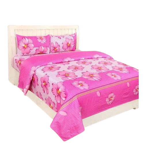 Pink Color Printed Bedsheet