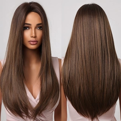 Straight Hair Wig - Color: Brown