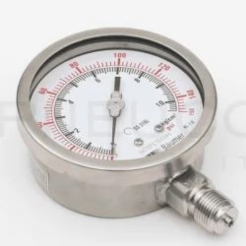 4 Inch Baumer Pressure Gauge - Color: Comes In Various Colors