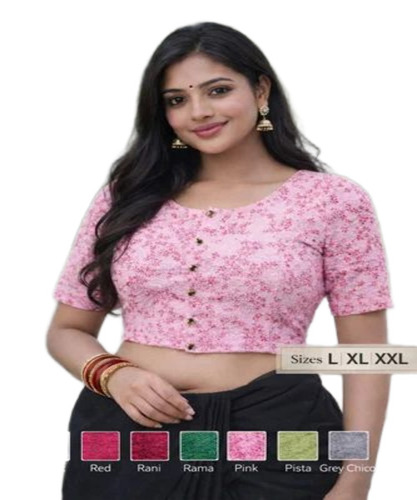 Ladies Pink Button Blouses