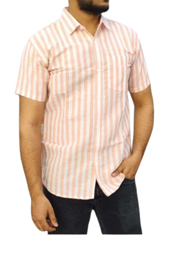 Men Stripes Cotton Shirts