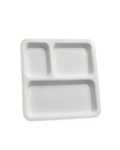 Square 3 Compartment Acrylic Plate