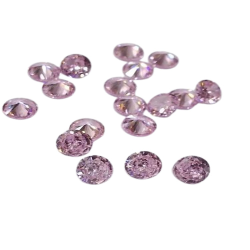 01 Round Pink Colour Cubic Zirconia Stone