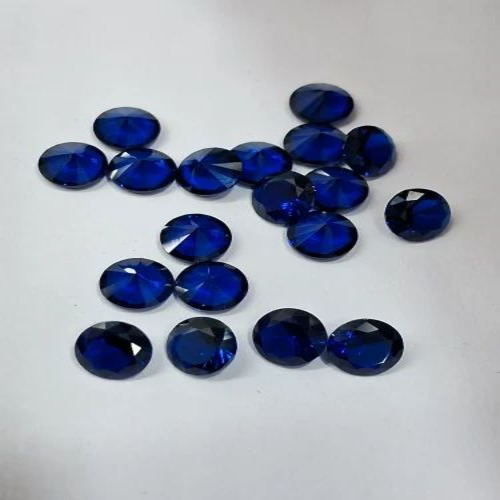 03 Round Blue Colour Cubic Zirconia Stone
