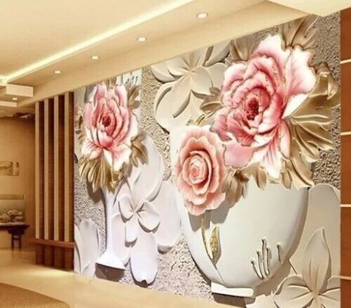3D Flower PVC Wallpaper