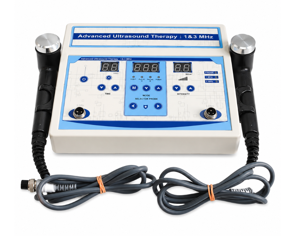 Advanced 1 & 3 Mhz Ultrasound Therapy Machine - Color: White