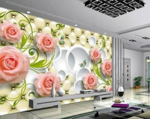 Decorative Pvc 3d Flower Wallpaper